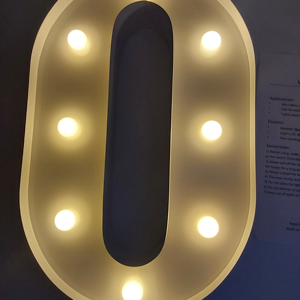 Metal White 0 Number AA Battery Light Up Wall (41)